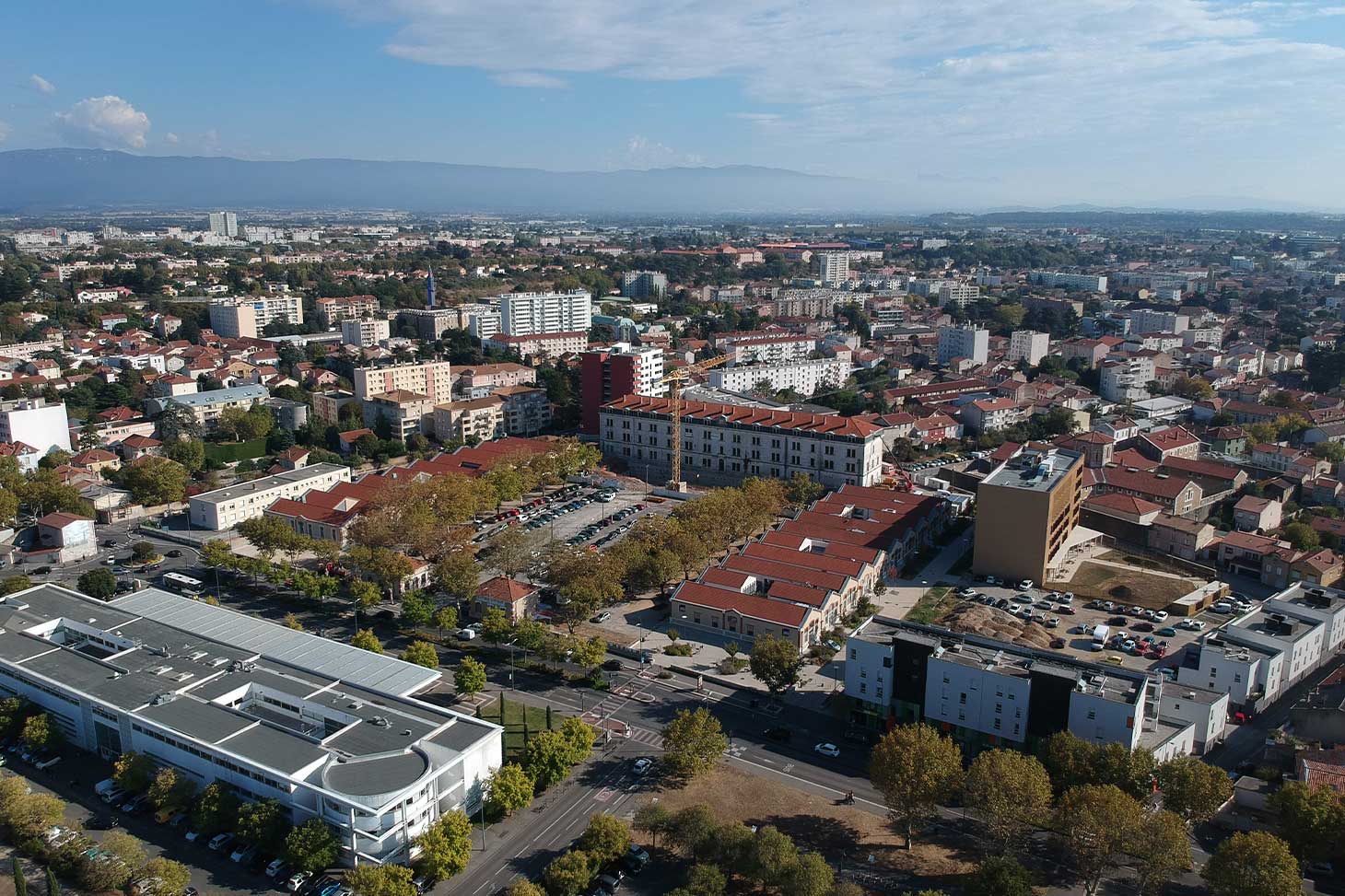 Vue aérienne du campus Latour Maubourg à Valence. © Ville de Valence 